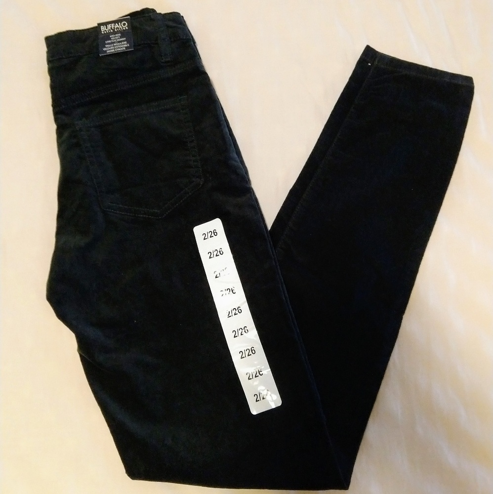 Buffalo Dark Green Velvet Stretchy Skinny Pants